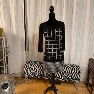 Sir Oliver Shift Dress Black/White Size 10 with tags